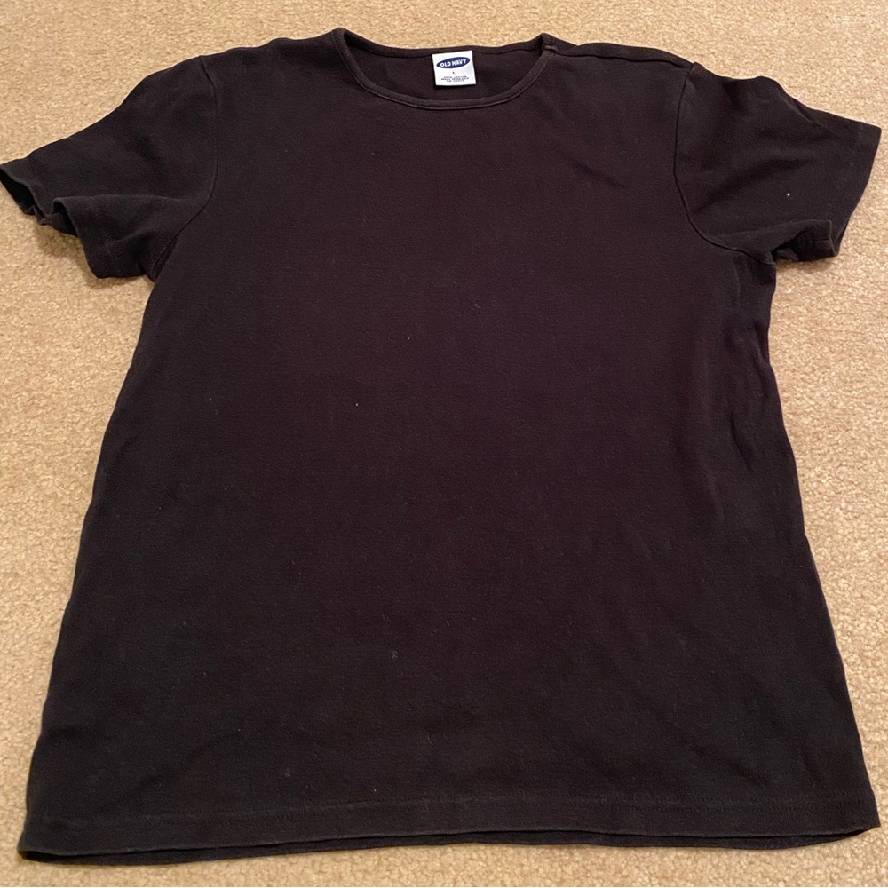 Old Navy Cotton Black T-shirt Size L